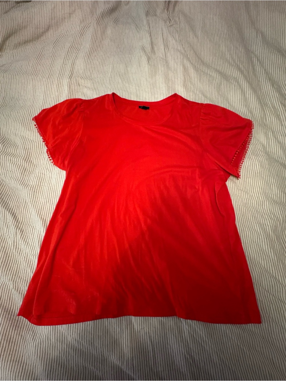 Red Short Sleeve Women's Top